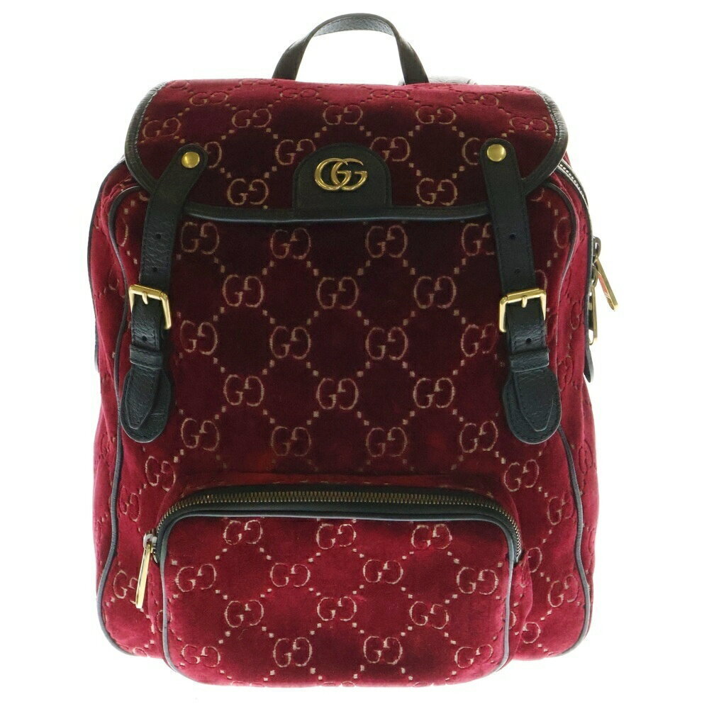 Gucci Velvet GG Red Backpack Logo - Picture 2 of 6